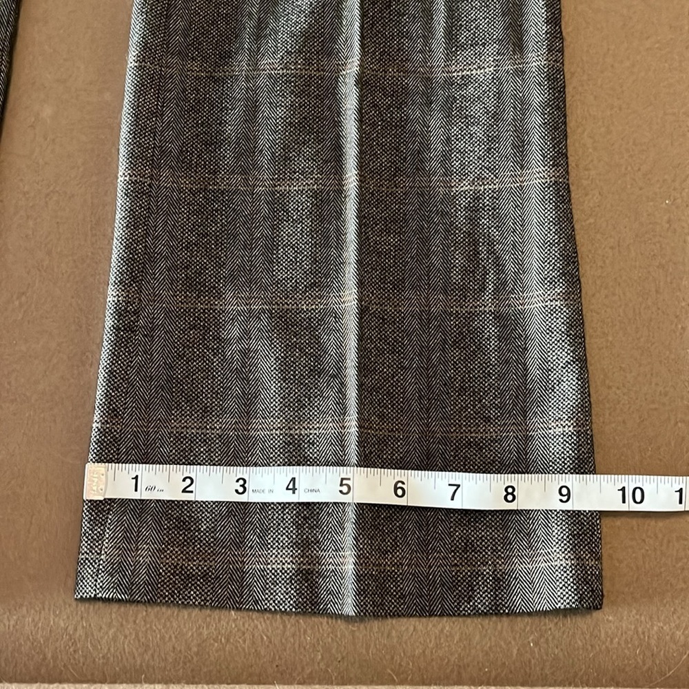 AMANDA & CHELSEA Brown Plaid Trousers - Size 16 - Picture 8 of 14